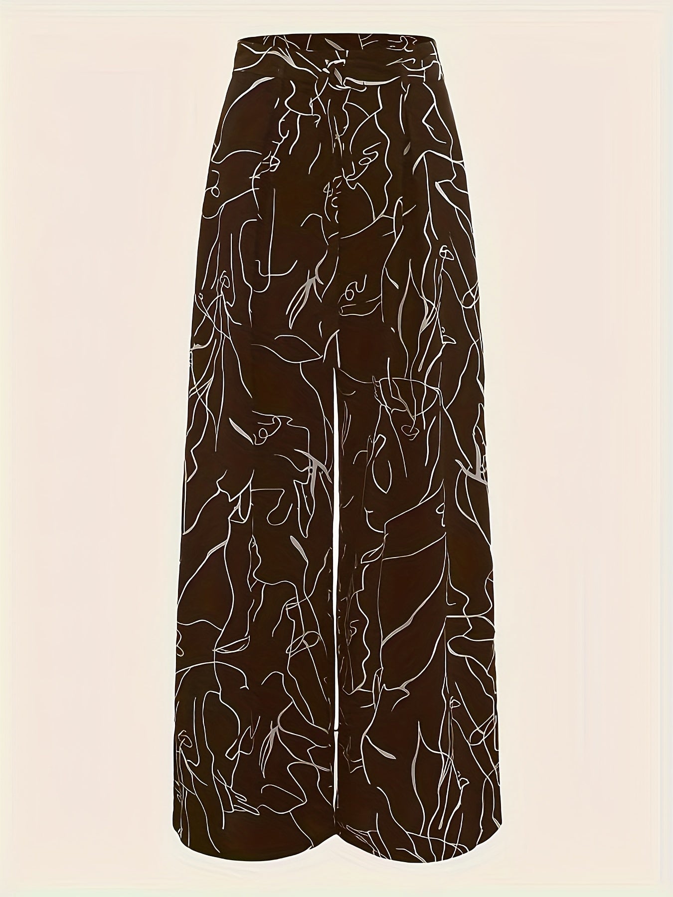 Abstract Print Wide Leg Pants Casual High Waist Loose Pants