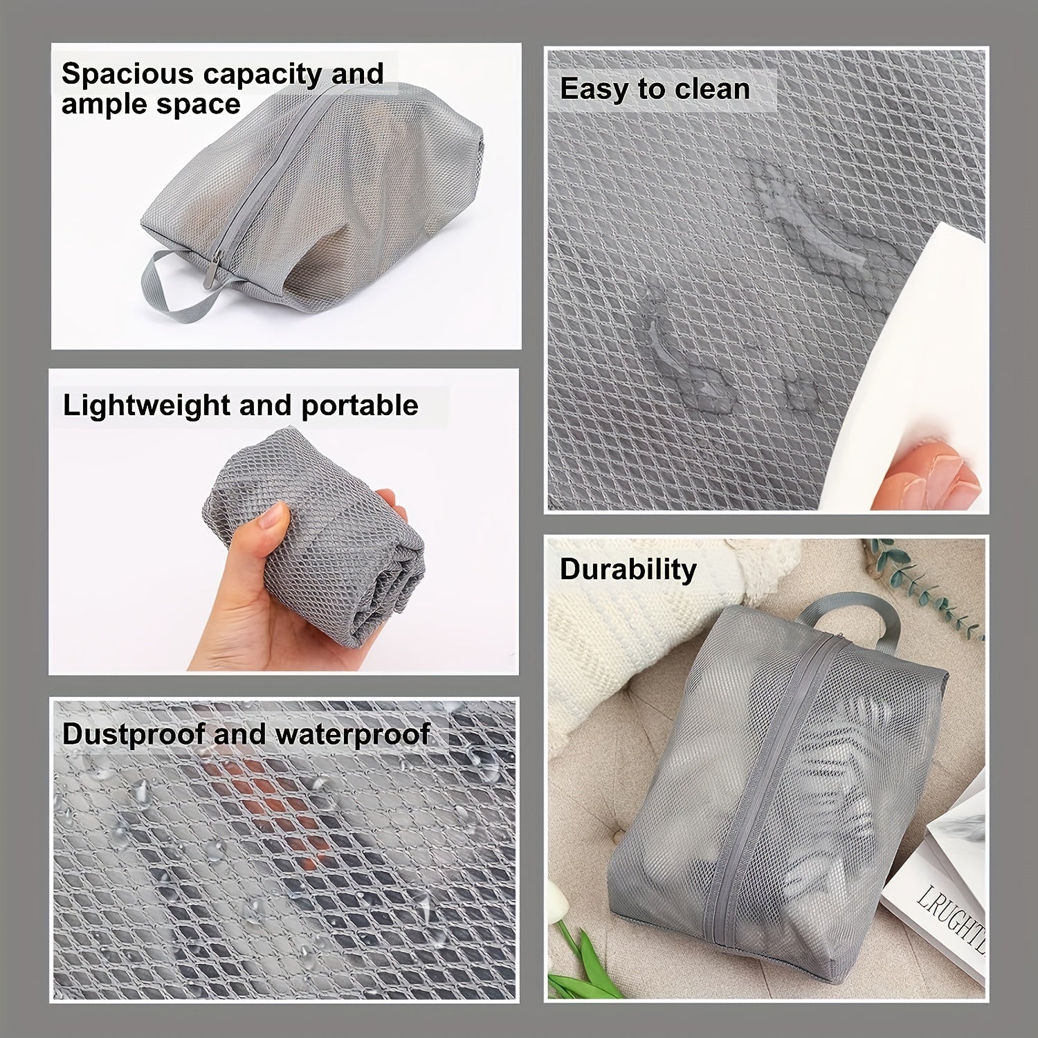 Waterproof Shoe Storage Bag with Handle, Travel Shoe Packing Bag
