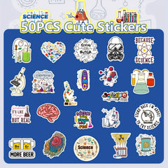 50pcs Science Lab Stickers for Teachers Physics Chemistry Math Experiment