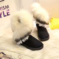 Stylish Women's Fleece Snow Boots Winter Warm Comfortable Anti Slip Medium Tube