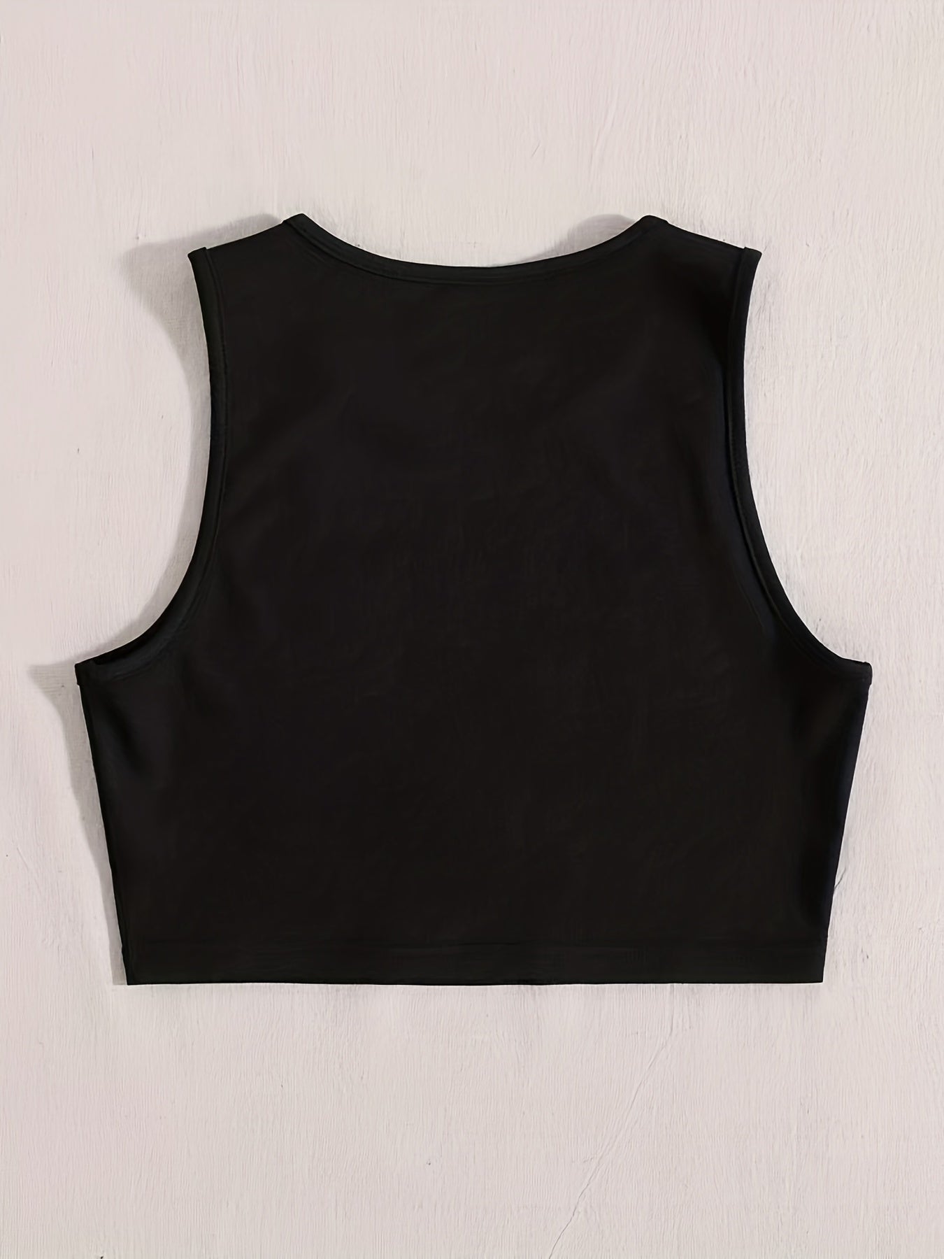 Spider Web & Heart Print Tank Top Sexy Crew Neck Sleeveless Top