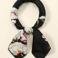 Floral Square Scarf Headwrap Windproof Neck Wrap Hair Accessory