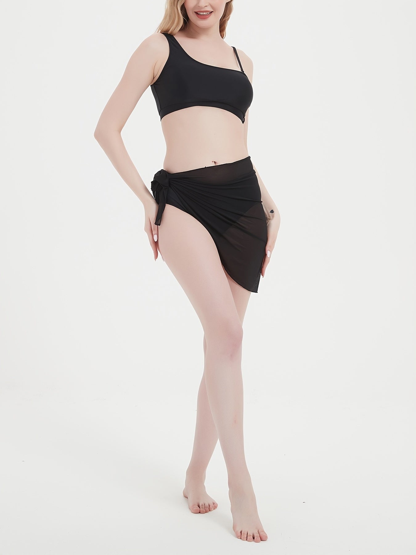 Sexy Beach Cover Up Wrap Ruched Knot Side Sarong