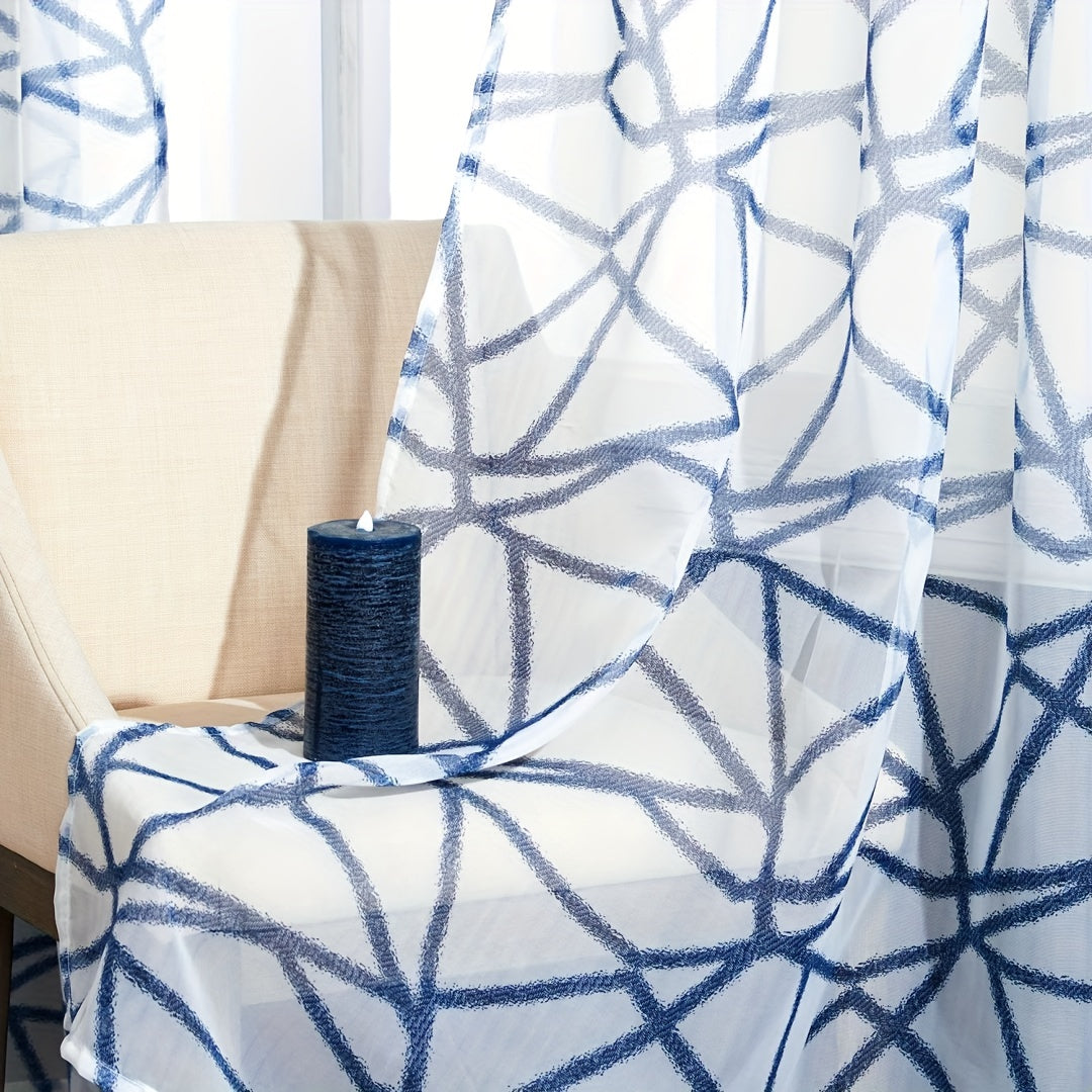 Crack Printed Sheer Curtain for Living Room and Bedroom