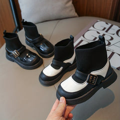 Girls Kids Non Slip Boots with Woven Sock for Comfort and Style