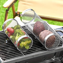 Stainless Steel BBQ Grill Basket for Veggies, Fries, Fish