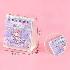 Cartoon Mini Desk Calendar Small Desk Decoration Monthly Student Calendar