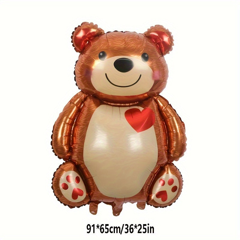 Little Bear Embracing Cake Aluminum Film Balloon Birthday Party Decoration