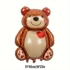 Little Bear Embracing Cake Aluminum Film Balloon Birthday Party Decoration