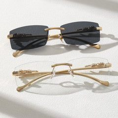 2pcs Metal Rimless Casual Sunglasses for Everyday Wear