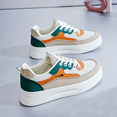 Women's Colorblock Platform Skate Shoes Round Toe Height Increasing