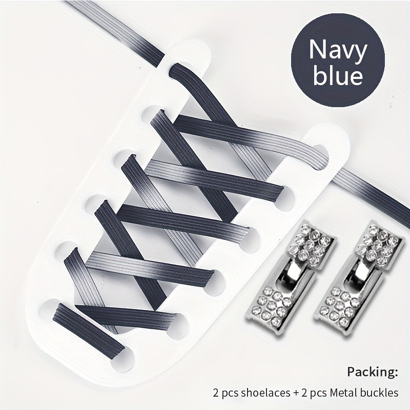 No Tie Shoelaces With Metal Buckles, Quick Locking System