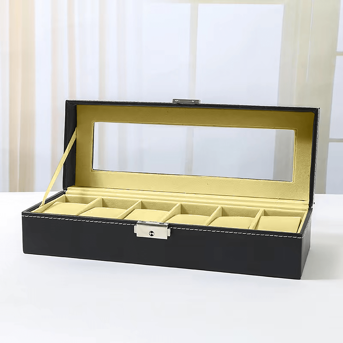Men's PU Leather 6 Watch Storage Box