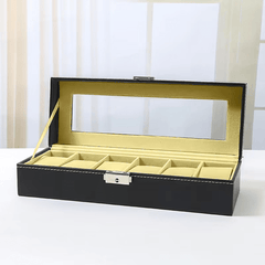 Men's PU Leather 6 Watch Storage Box
