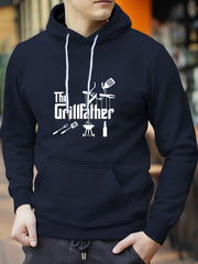 Grill Father Print Hoodie Men's Pullover Sweatshirt