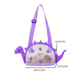 Kids Turtle Beach Toy Bag with Zipper, Seashell Collection Handbag