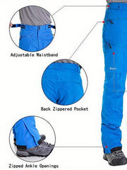 Men's Thermal Ski Pants Windproof Thick With Zippered Pockets