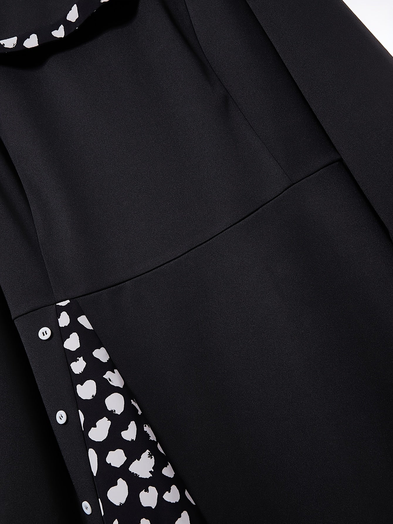 Plus Size Colorblock Heart Print Long Sleeve Dress