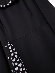 Plus Size Colorblock Heart Print Long Sleeve Dress