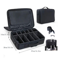 Pro Travel Makeup Case w/ Adjustable Dividers & Shoulder Strap