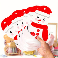 10pcs Christmas Snowman Candy Ziplock Bags - Party Decoration Packaging