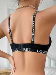 Letter Print Bra & Panties Lingerie Set