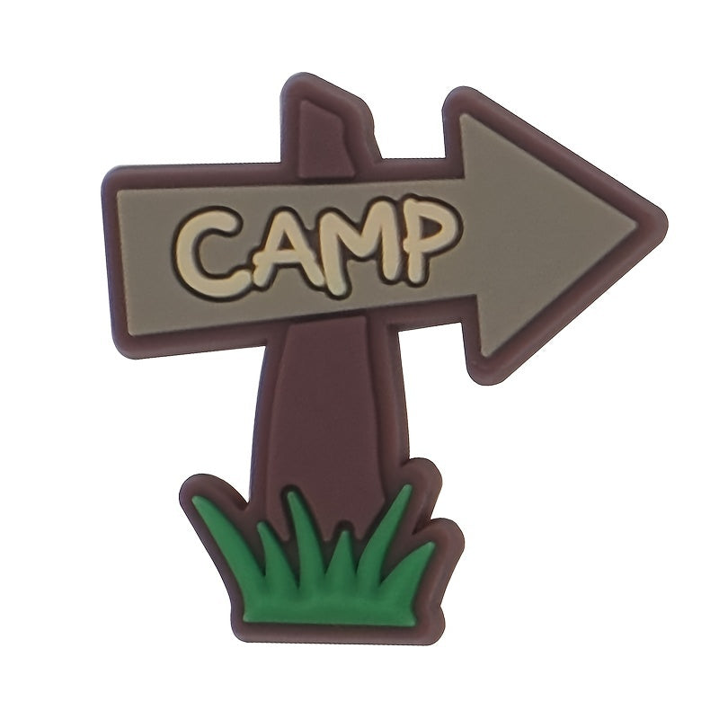 27pcs Camping Shoe Charms For Clogs Jibts Sandals PVC Shoe Decorations