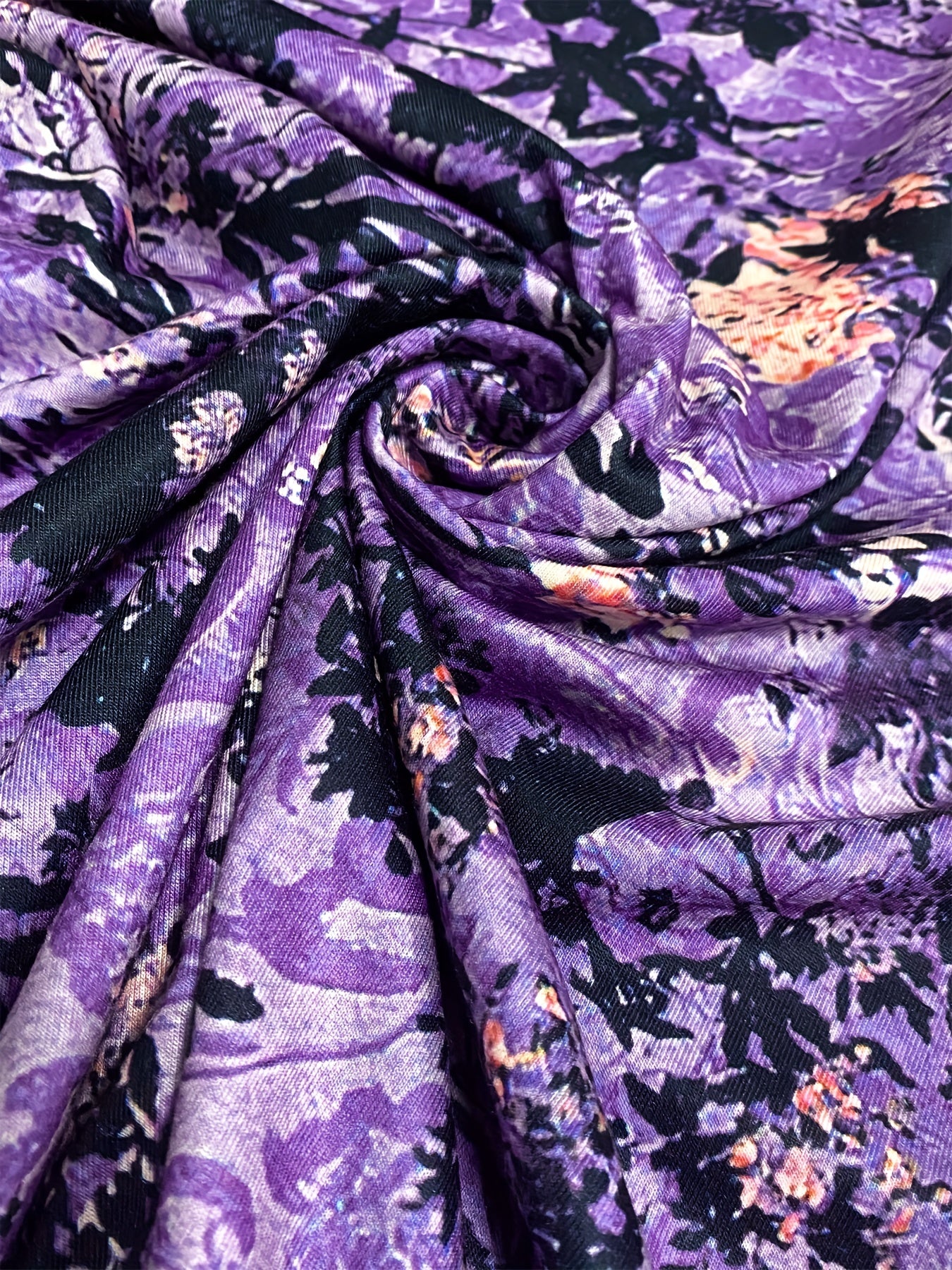Casual Dress Women's Plus Floral Print Long Sleeve Dress