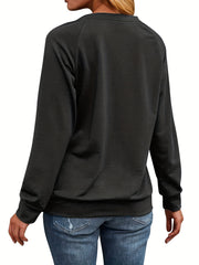 Salty Heifer Cow Print Sweatshirt Long Sleeve Crew Neck Casual Women's Clothing