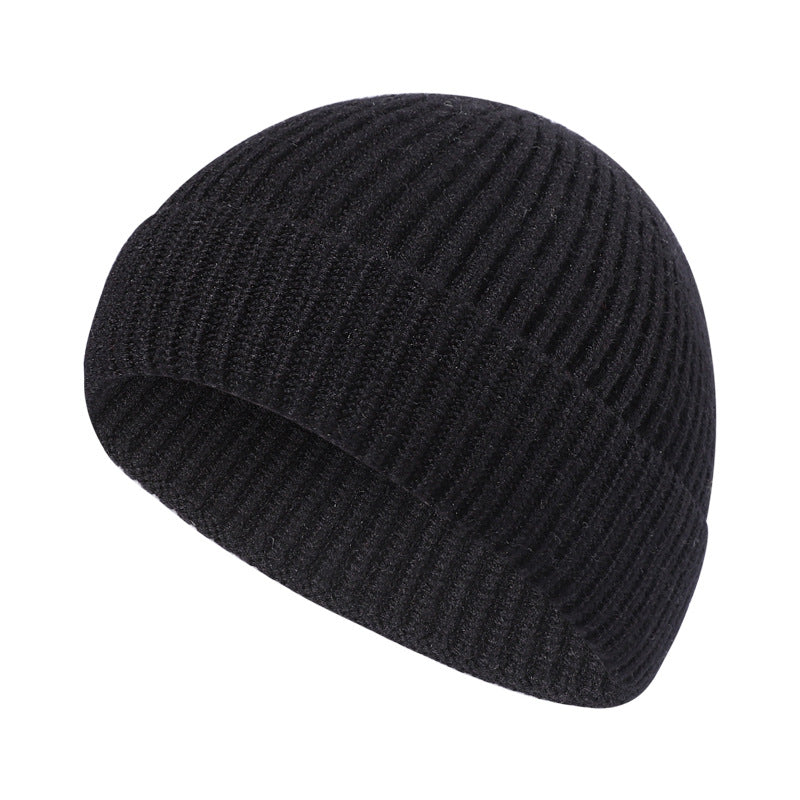 Men's Knitted Hat, Solid Color Beanie for Winter