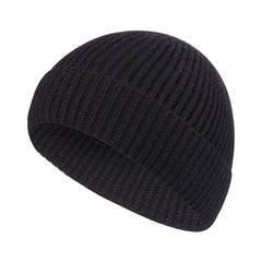 Men's Knitted Hat, Solid Color Beanie for Winter