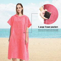 Quick Dry Hooded Towel Robe with Pocket for Swimming Surfing Unisex