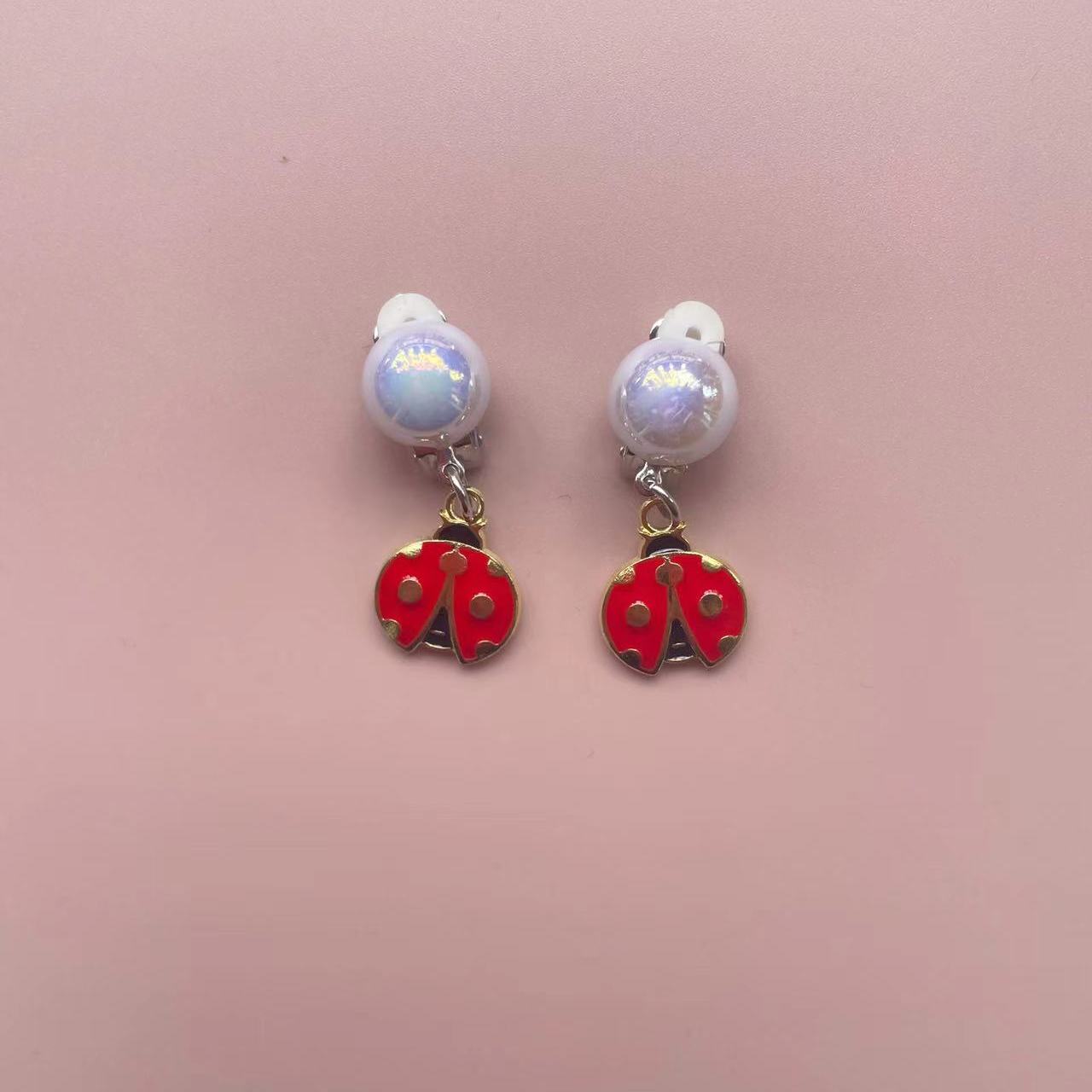 Girls Sequin Cartoon Balloon Rainbow Ear Clips Jewelry Gift For Girls Birthday