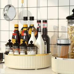 Rotating Kitchen Storage Tray for Tableware and Seasoning Bottles
