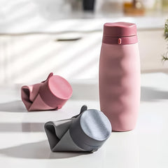 600ml Silicone Foldable Water Cup Sports Fitness Bottle