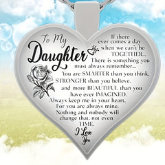 Love Heart Crystal Pendant Necklace for Daughter