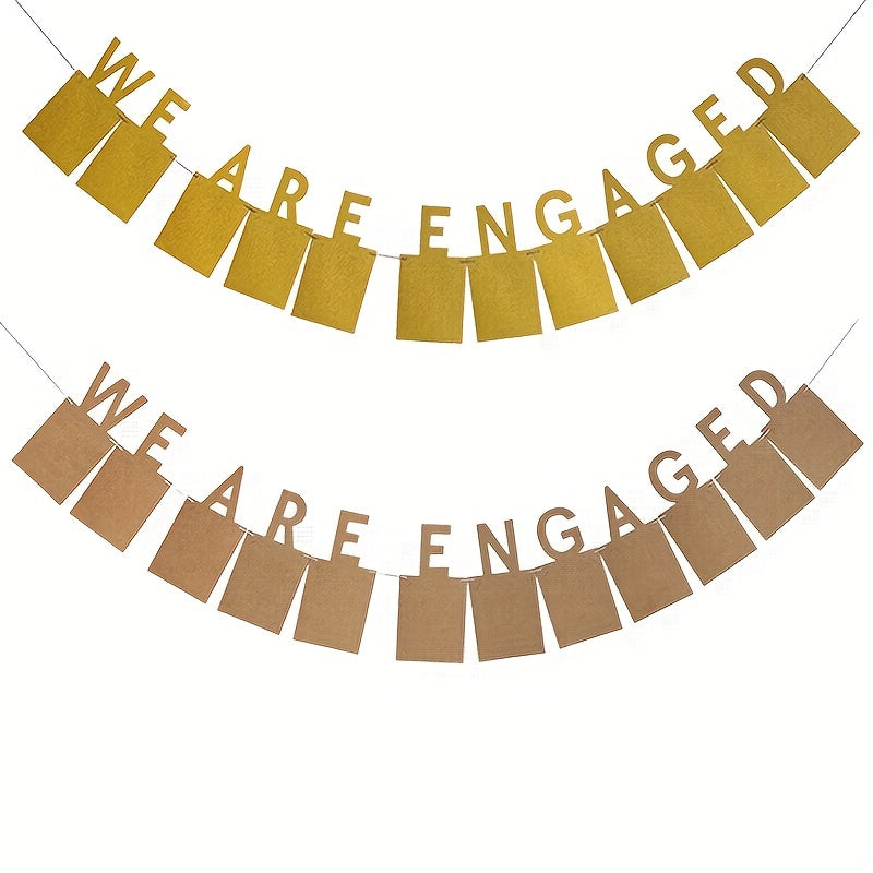 We Are Engaged Wedding Party Photo Frame Pull Flag - Decoration Supplies