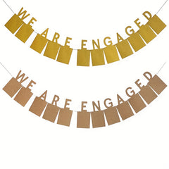 We Are Engaged Wedding Party Photo Frame Pull Flag - Decoration Supplies
