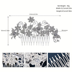 Rhinestone Crystal Hair Comb Leaf Insert Bridal Hair Accessories