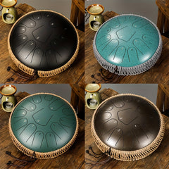 Rattan Braided 30-48cm Tongue Drum Set C Key 13-Tone Titanium Alloy Steel