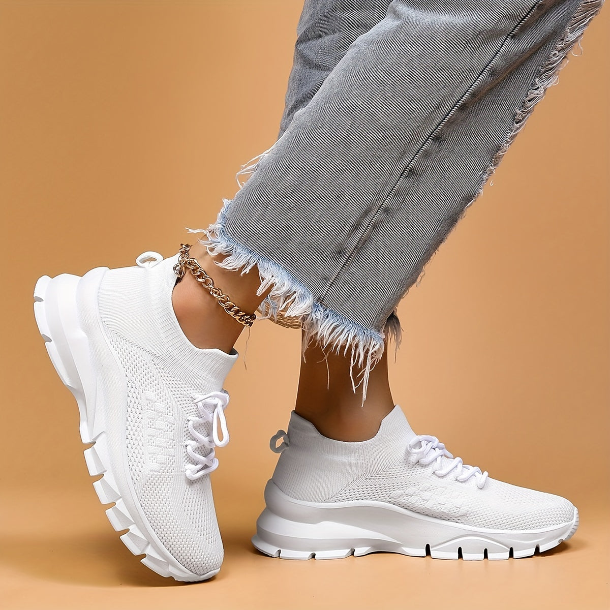 Women's Breathable Lace Up Walking Shoes Non Slip Sneakers