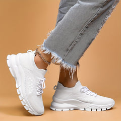 Women's Breathable Lace Up Walking Shoes Non Slip Sneakers