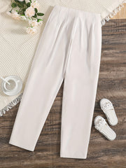 Straight Leg Trouser Solid Casual Pants Women's Clothing