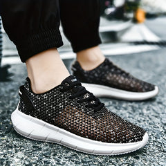 Men's Ventilation Lace-up Sneakers Odor Resistant Athletic Shoes