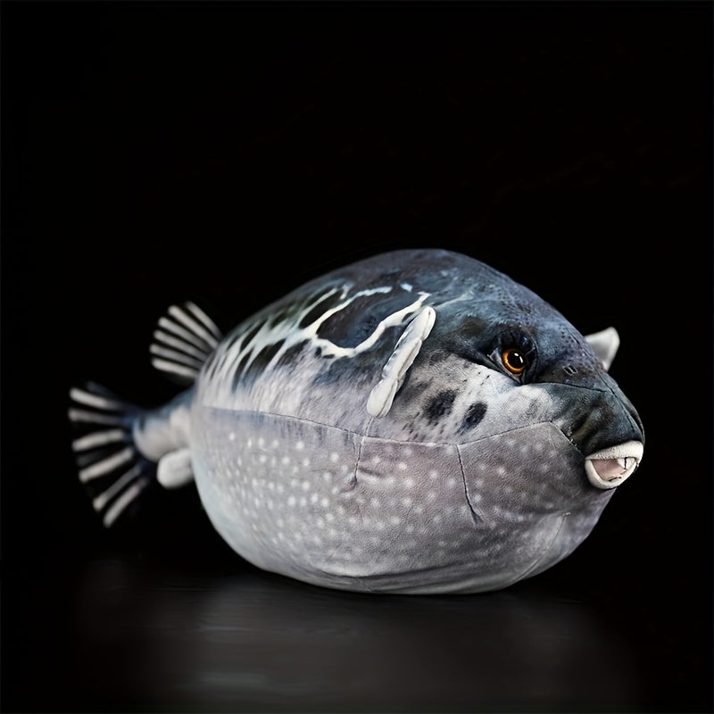 Realistic Puffer Fish Plush Toy Soft Stuffed Animal with Unique Texture