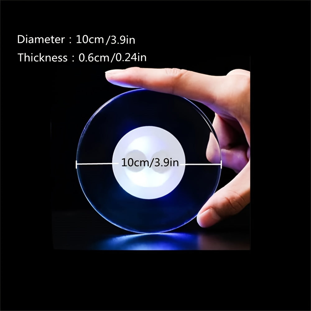 Acrylic Crystal Luminous Coaster Full Flash Base Lamp