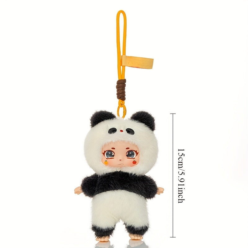 Plush Toy Panda Dog Vinyl Doll Collectible Keychain Bag Charm