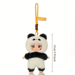 Plush Toy Panda Dog Vinyl Doll Collectible Keychain Bag Charm