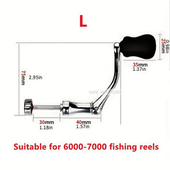 Metal Fishing Reel Handle with Comfortable Knob Replacement for S M L Reels