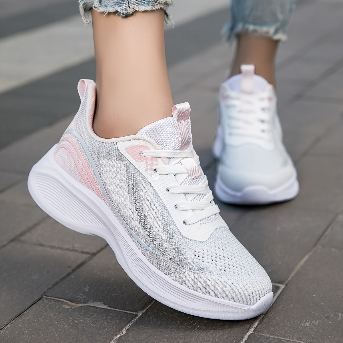 Women's Block Soft Running Shoes Non Slip Outdoor Sneakers